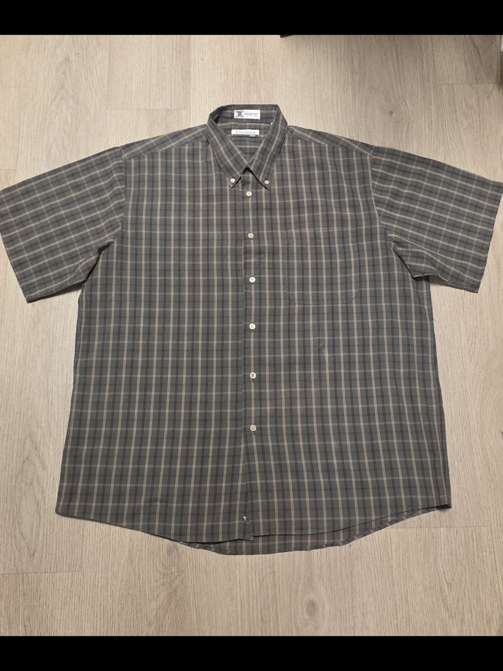 Firethorn Men's Short-Sleeve Button-Down Plaid Shirt - Gray XL